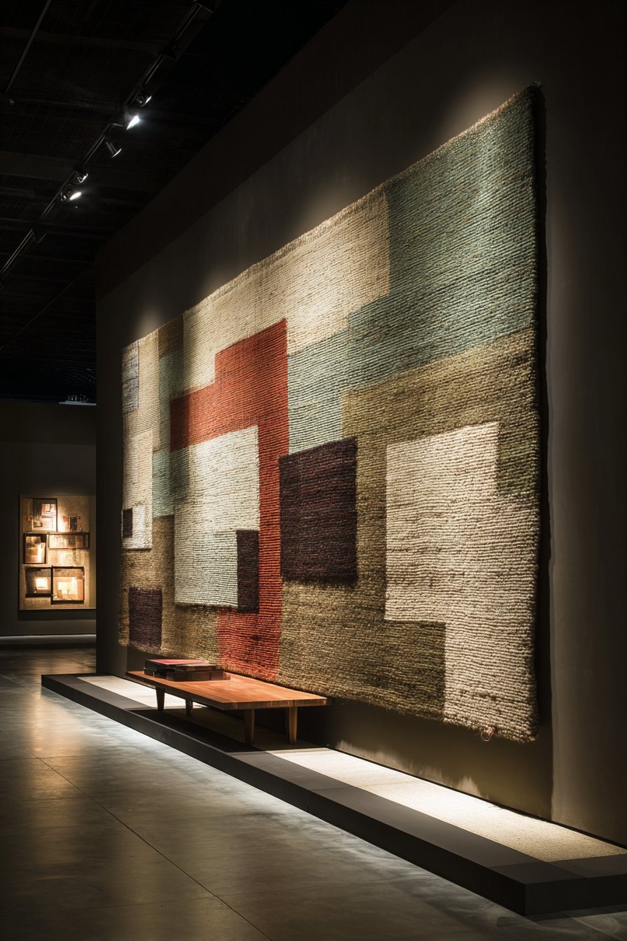 Floor-to-Ceiling Geometric Tapestry