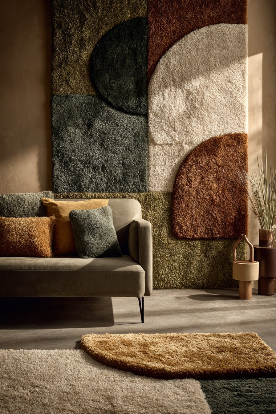 Floor-to-Ceiling Geometric Tapestry