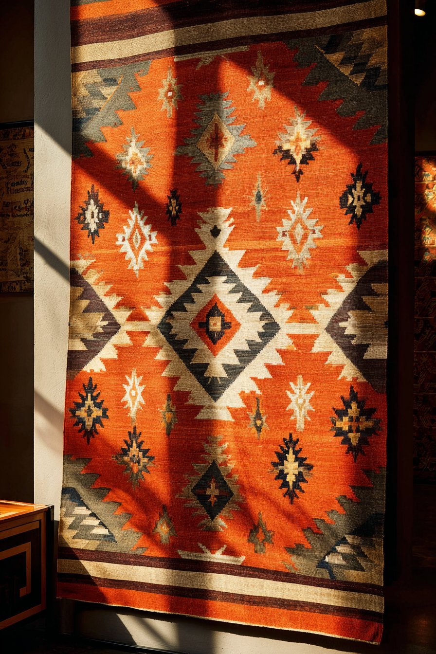 Floor-to-Ceiling Geometric Tapestry