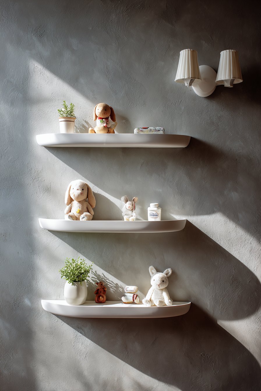 Floating Shelf Display Organization