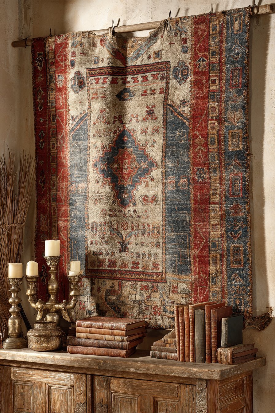 Mounted Persian Rug as Textile Art
