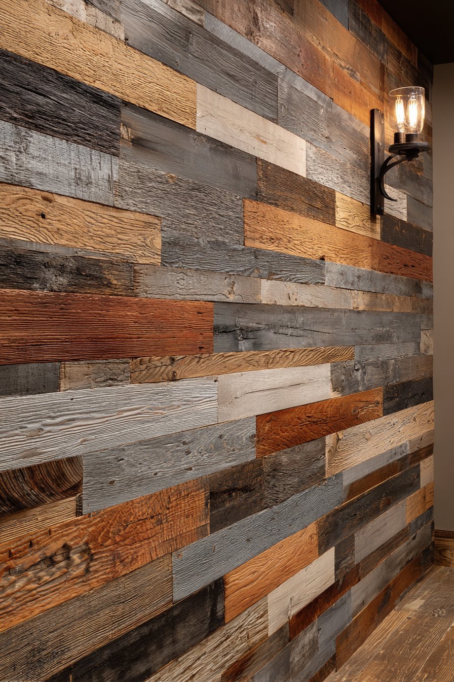 Farmhouse Reclaimed Wood Accent Wall