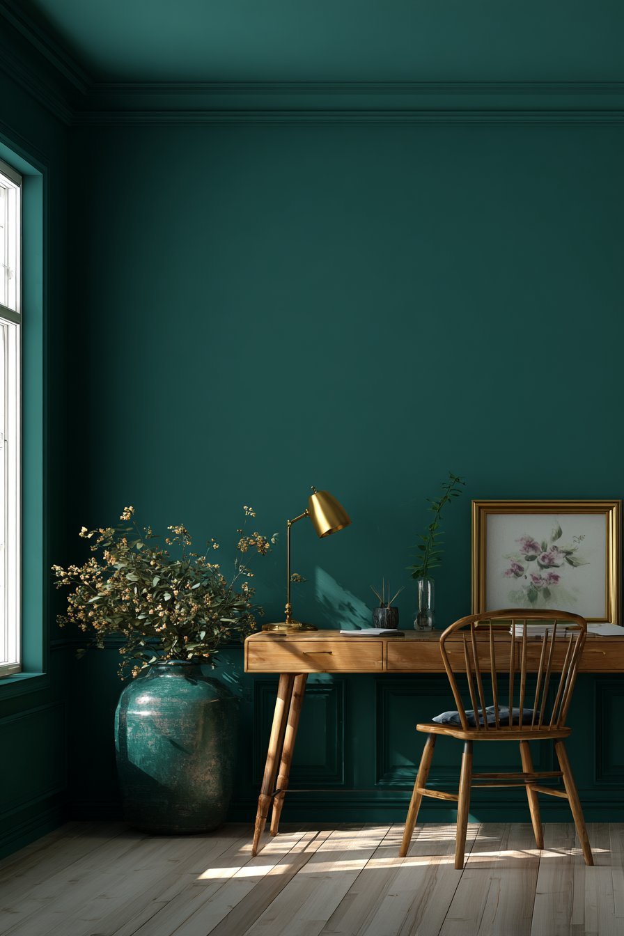 Deep Forest Green Statement Wall