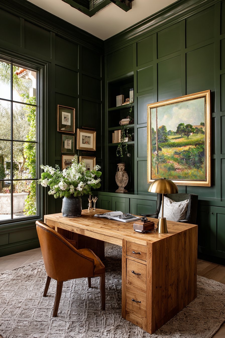 Deep Forest Green Statement Wall