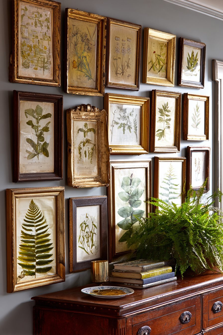 Eclectic Vintage Botanical Gallery Wall