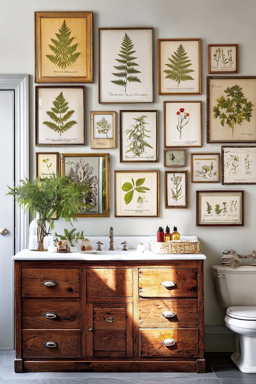 Eclectic Vintage Botanical Gallery Wall