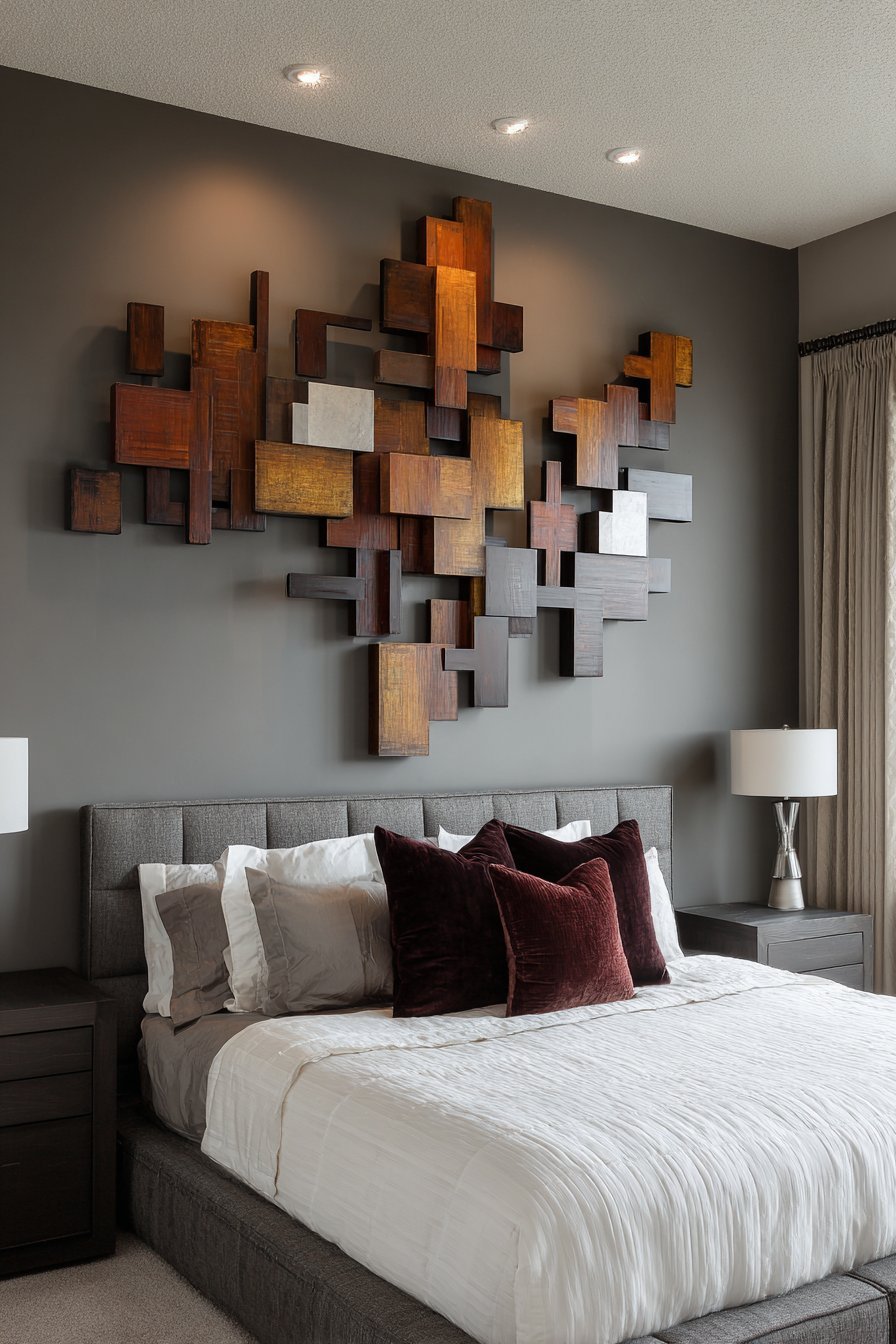 Contemporary Geometric Wood Sculpture