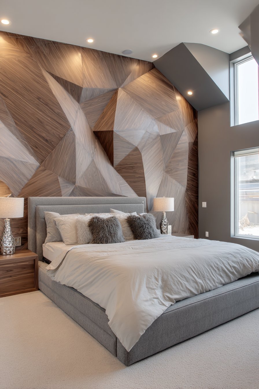 Contemporary Geometric Wood Sculpture