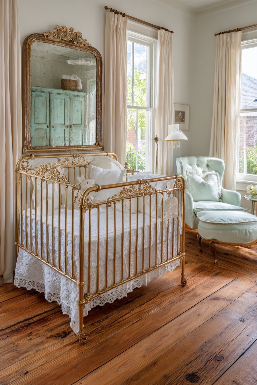 Vintage Brass Crib Heritage