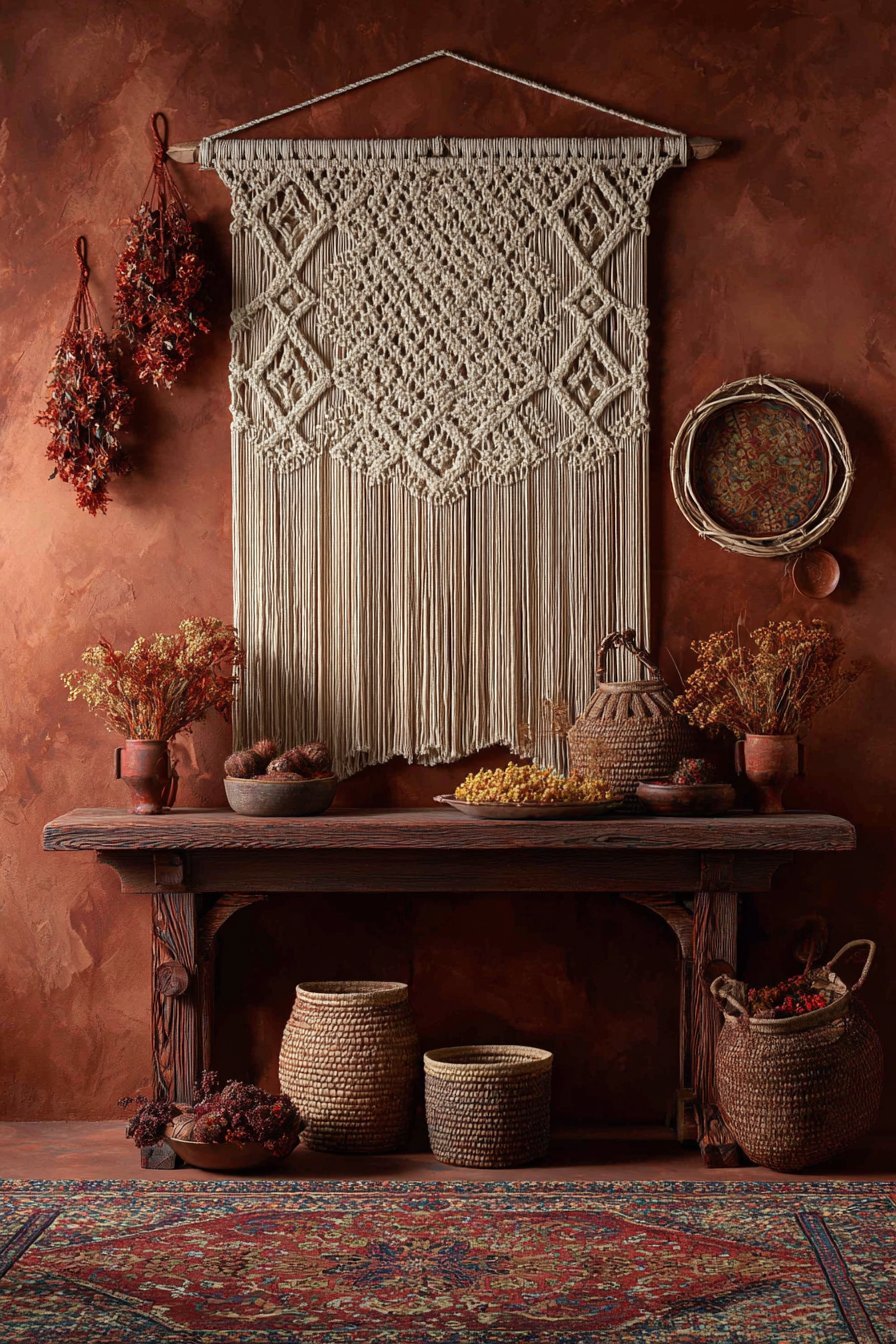 Eclectic Bohemian Macramé and Woven Elements