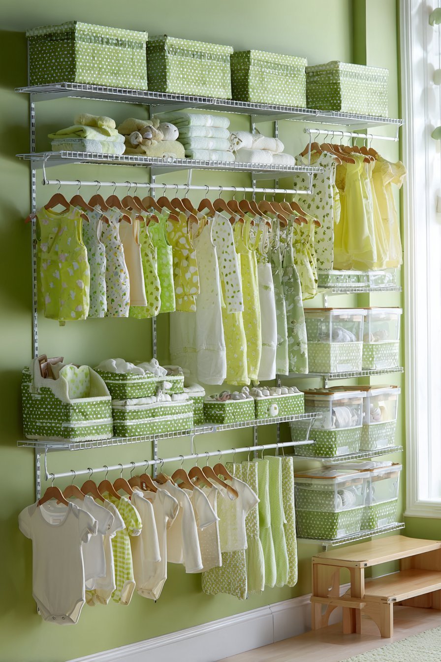 Organized White Closet System