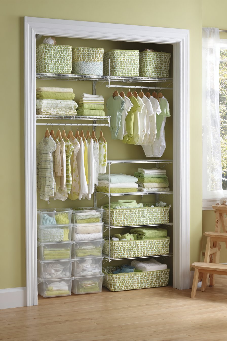 Organized White Closet System