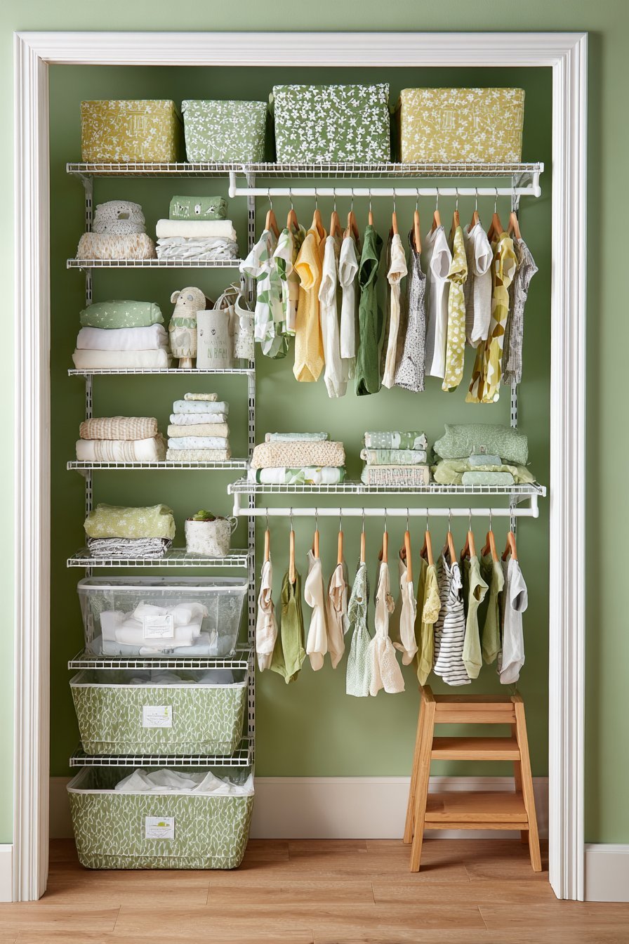 Organized White Closet System