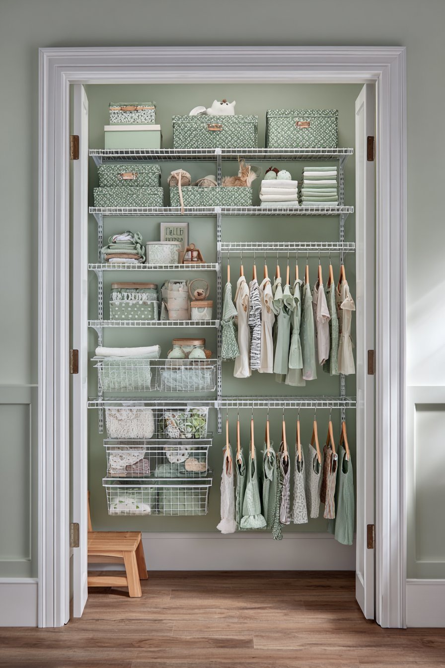 Organized White Closet System
