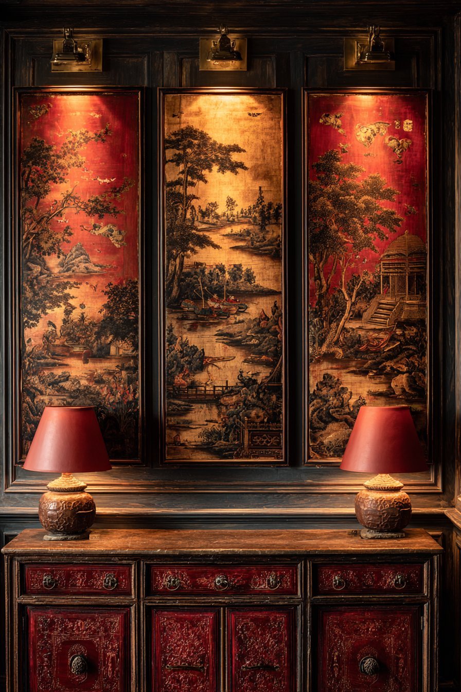 Antique Chinese Lacquered Panels