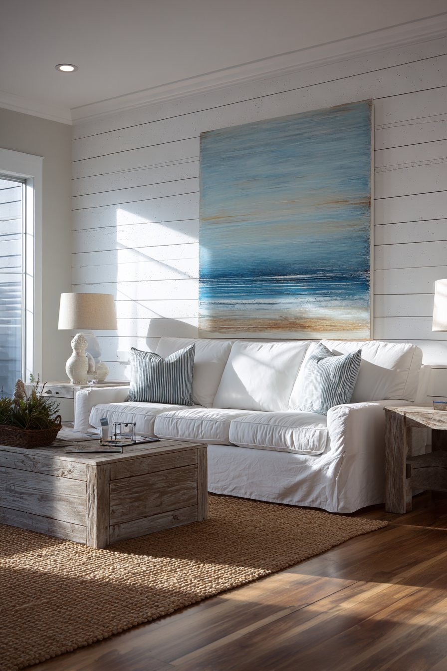 Crisp White Horizontal Shiplap Paneling