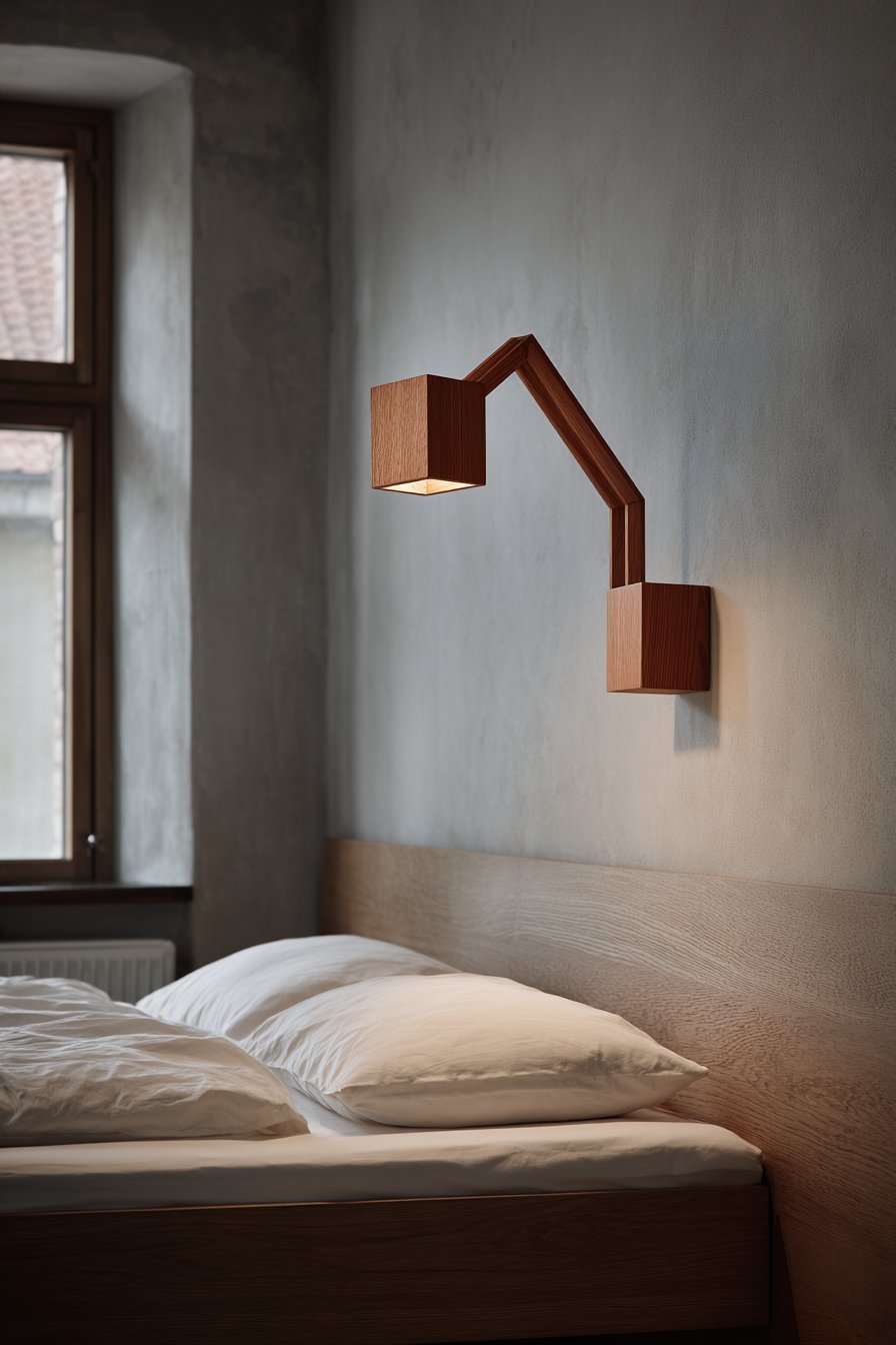 Wall-Mounted Walnut Reading Light
