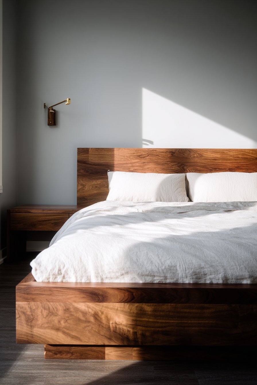 Wall-Mounted Walnut Reading Light