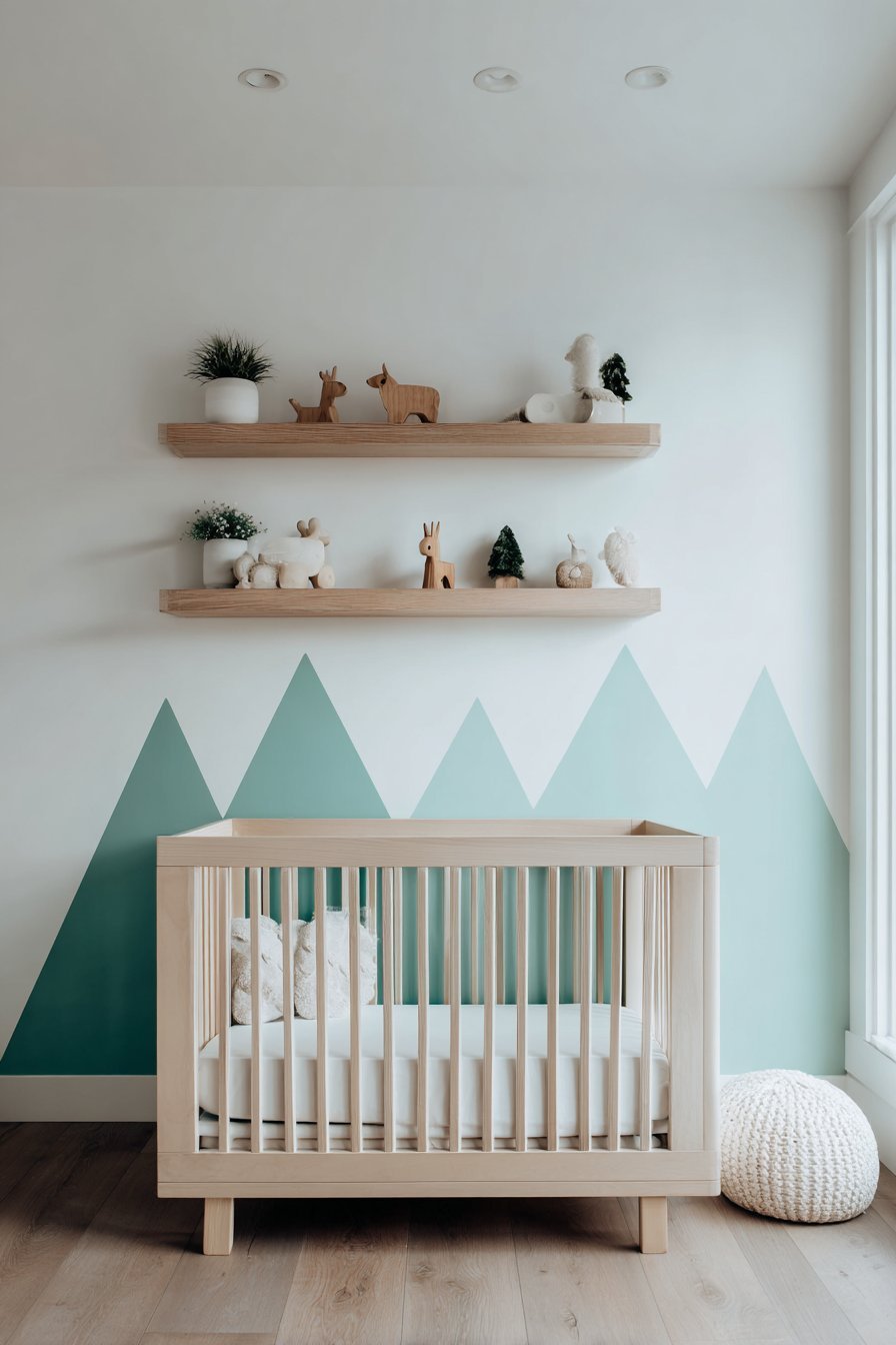 Modern Minimalist Mountain Mural