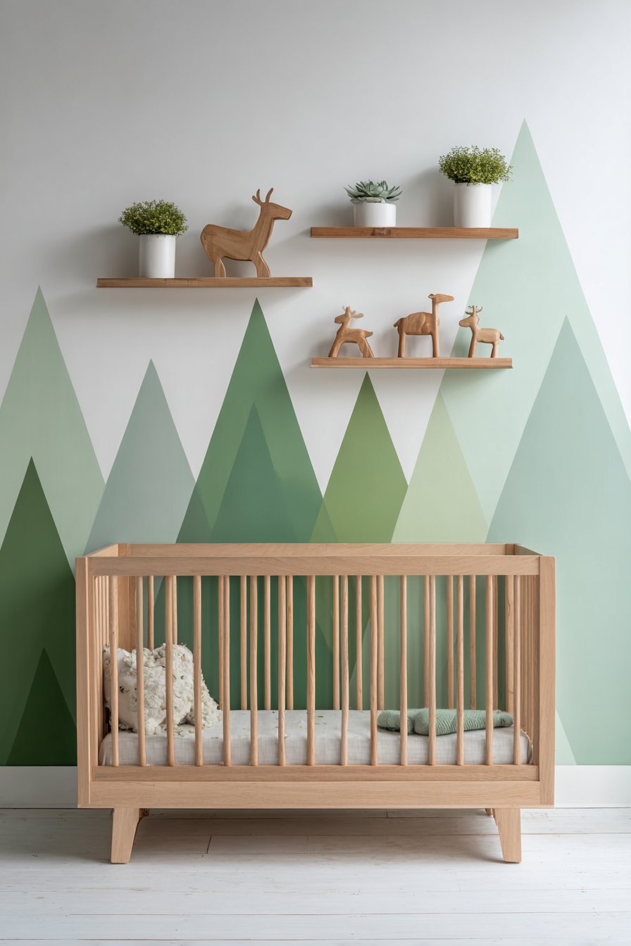 Modern Minimalist Mountain Mural