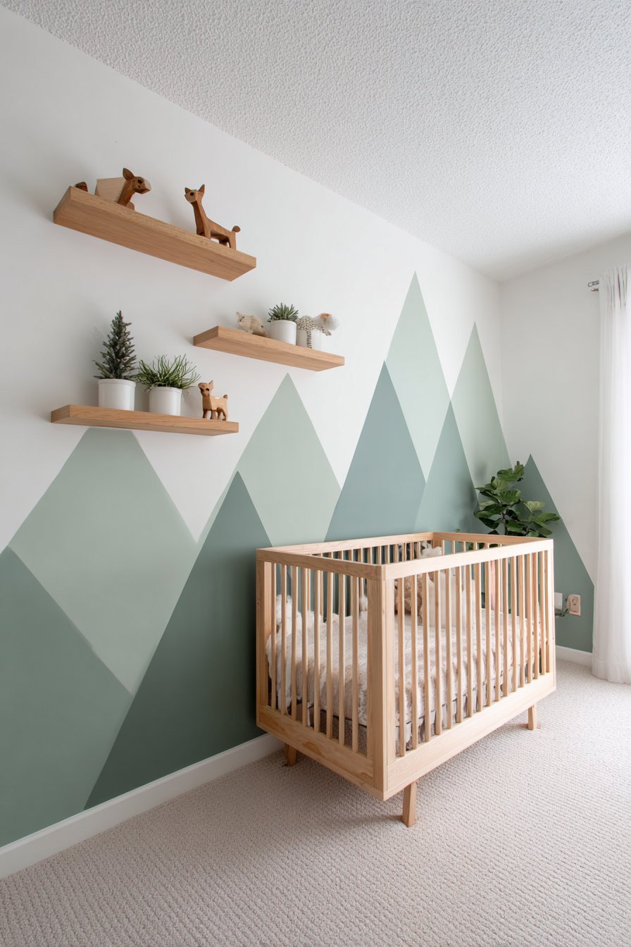 Modern Minimalist Mountain Mural