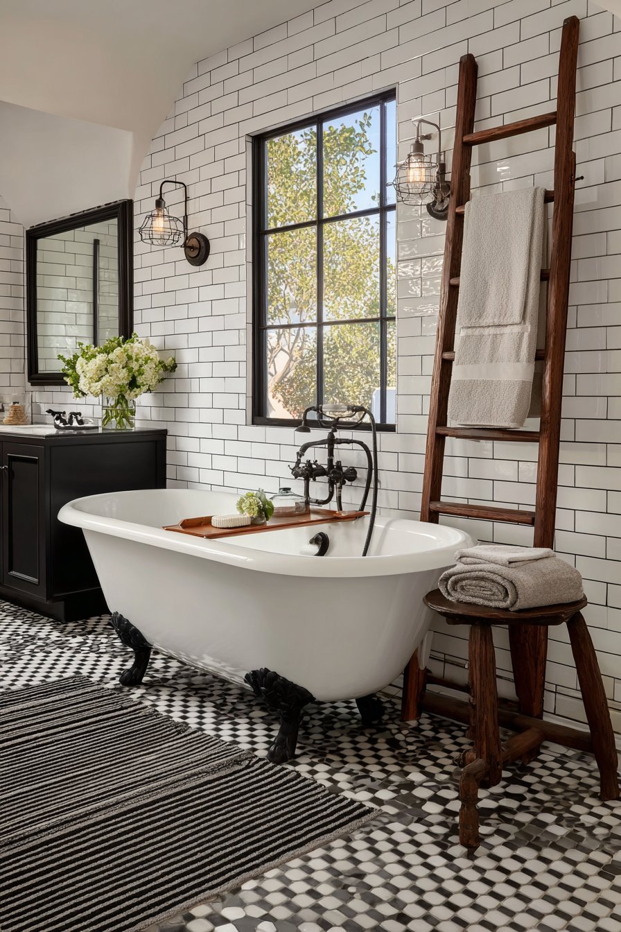 Spa-Like Bathroom with Clawfoot Tub