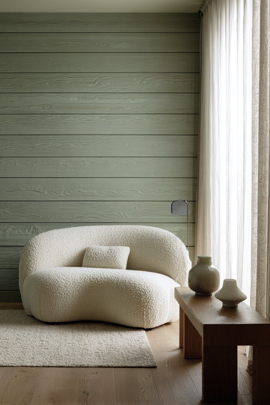 Sophisticated Sage Green Shiplap Cladding