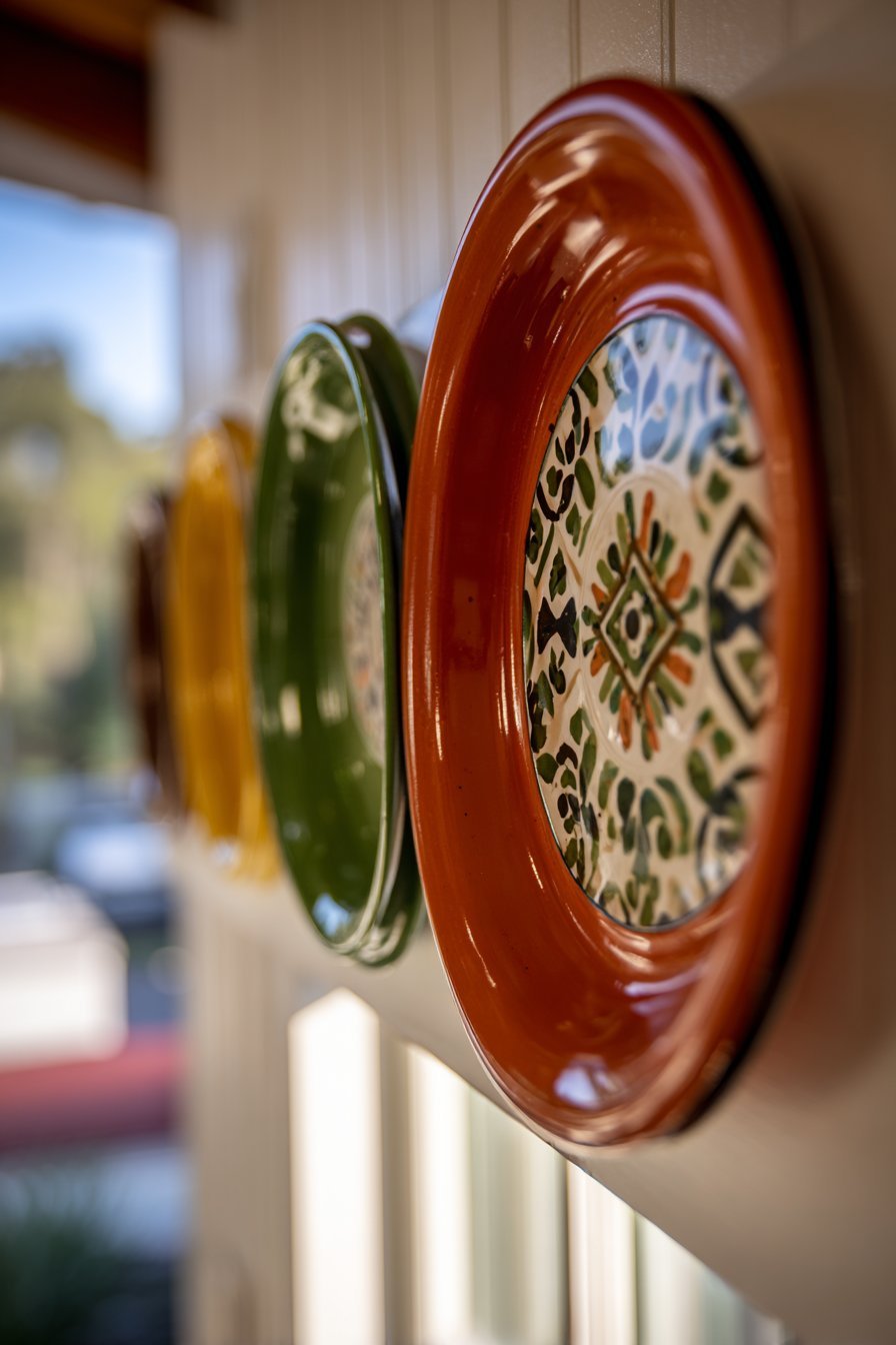 Vintage Enamelware Plate Display