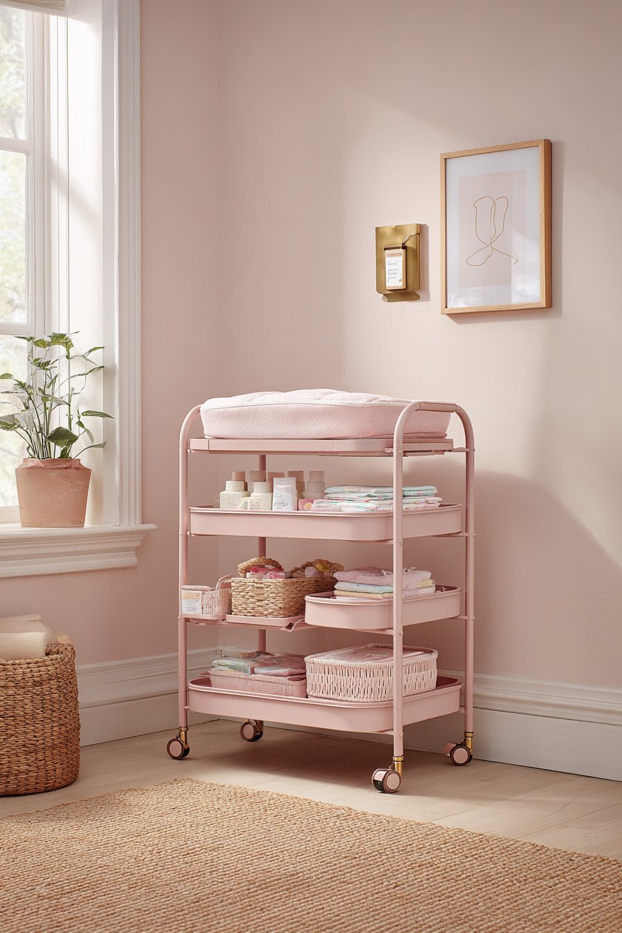 Rolling Cart Diaper Station