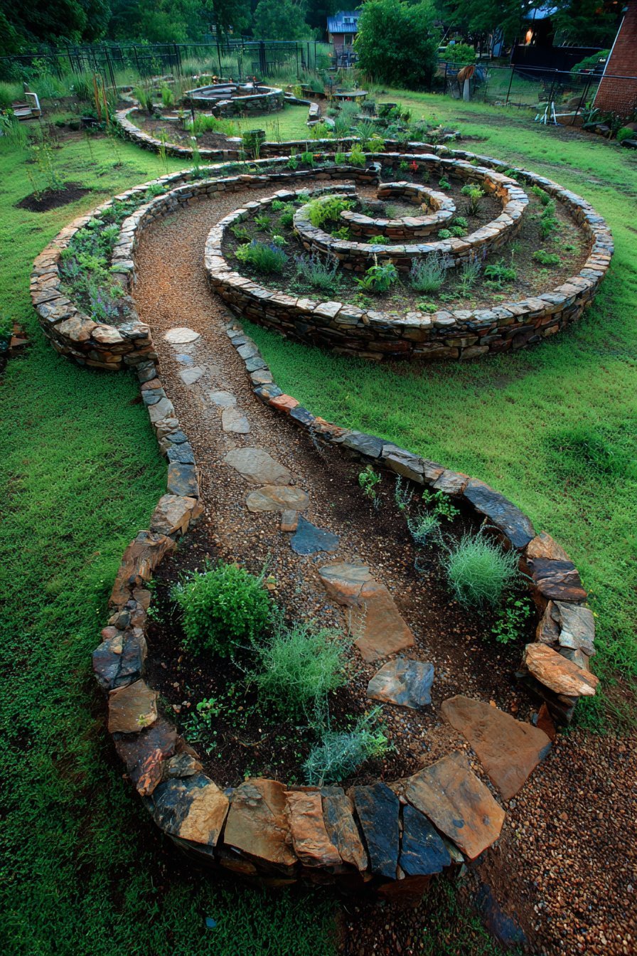 Geometric Herb Spiral Garden