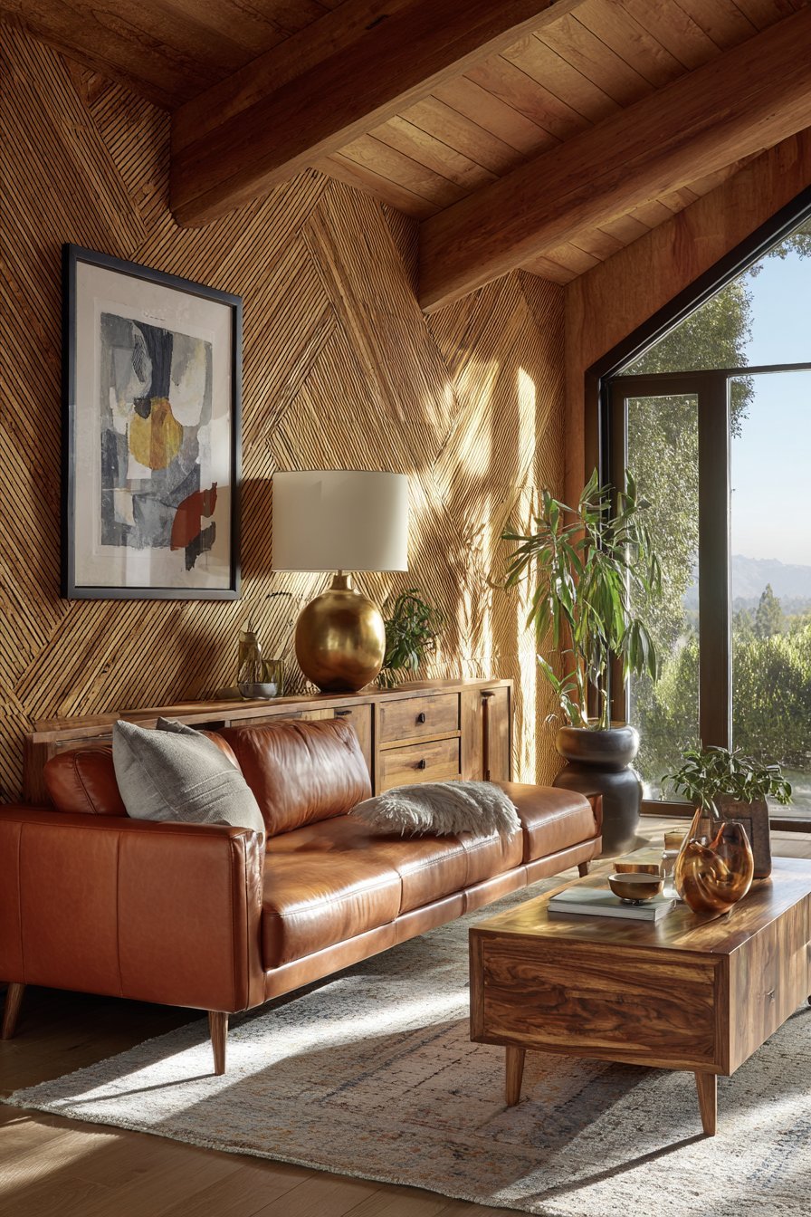 Geometric Cork Tile Chevron Pattern