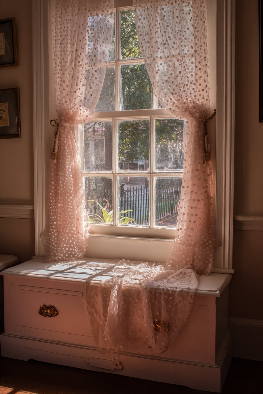 Original Window with Swiss Dot Curtains