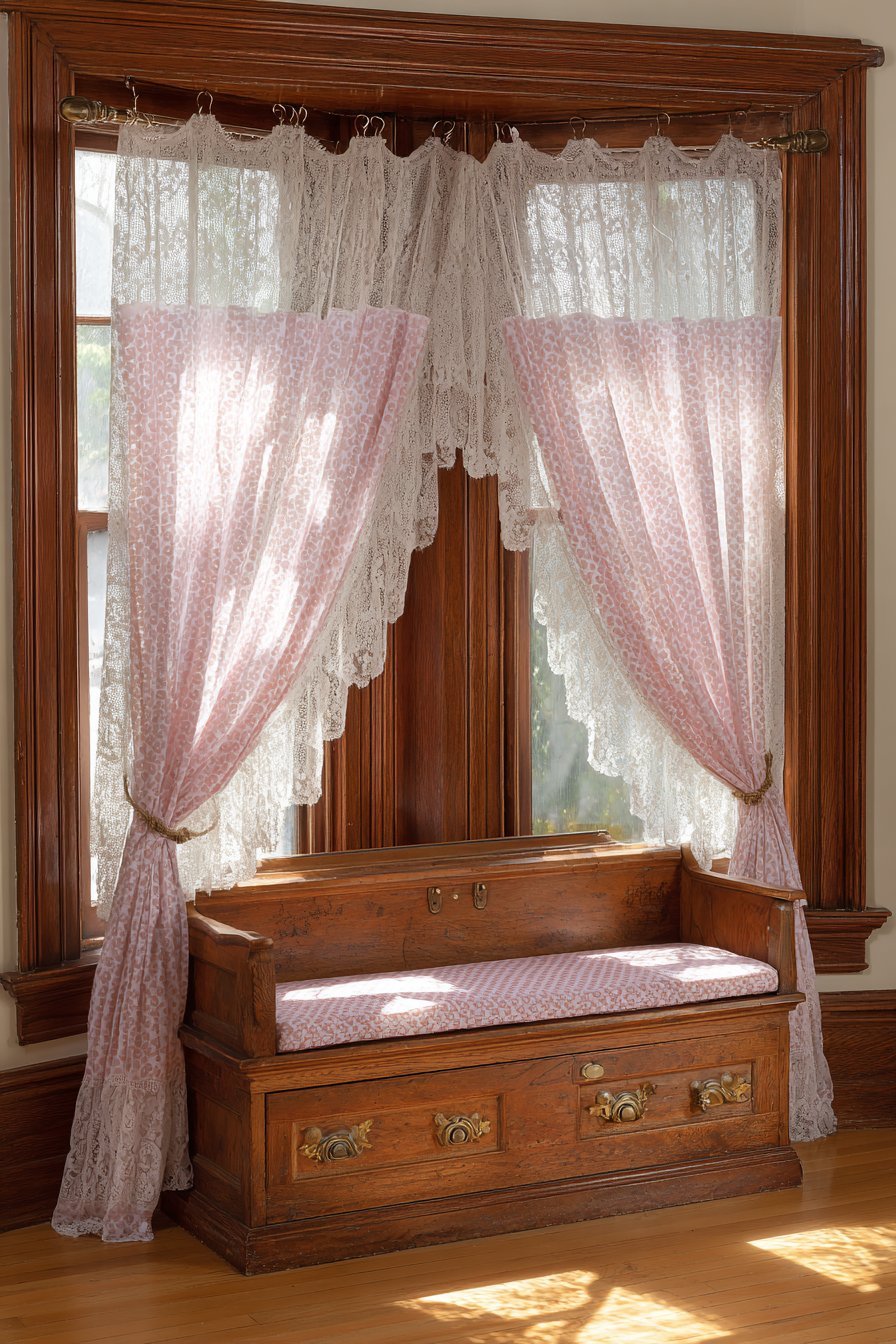 Original Window with Swiss Dot Curtains