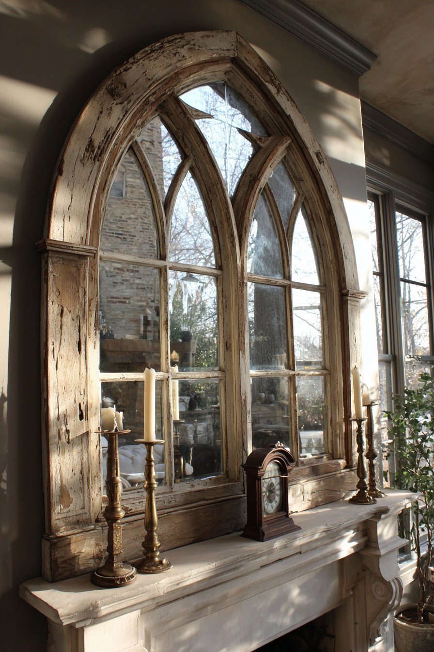 Gothic Architectural Salvage Window Frame