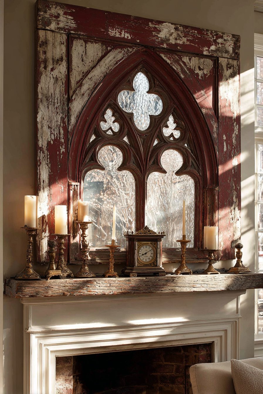 Gothic Architectural Salvage Window Frame