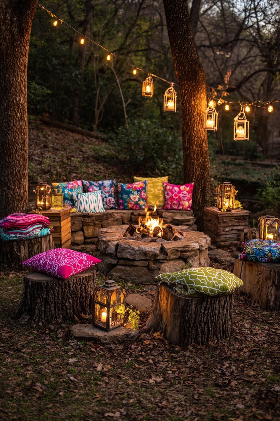 Tree Stump Fire Pit Circle