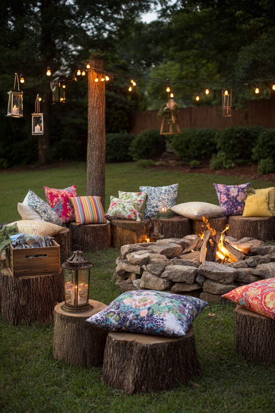 Tree Stump Fire Pit Circle