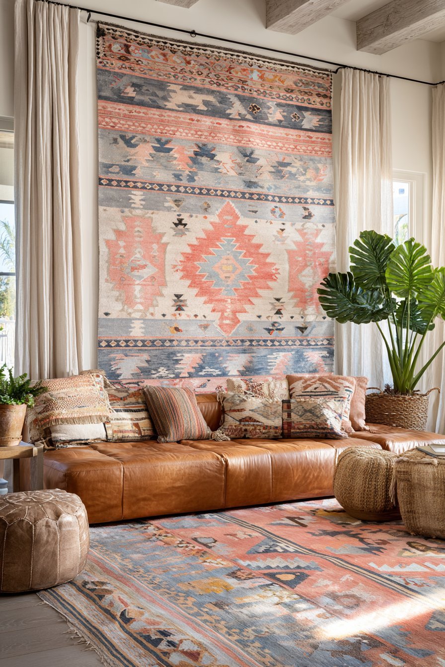 Bohemian Vintage Kilim Tapestry