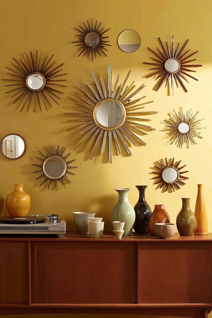 Mid-Century Modern Sunburst Mirror Arrangement