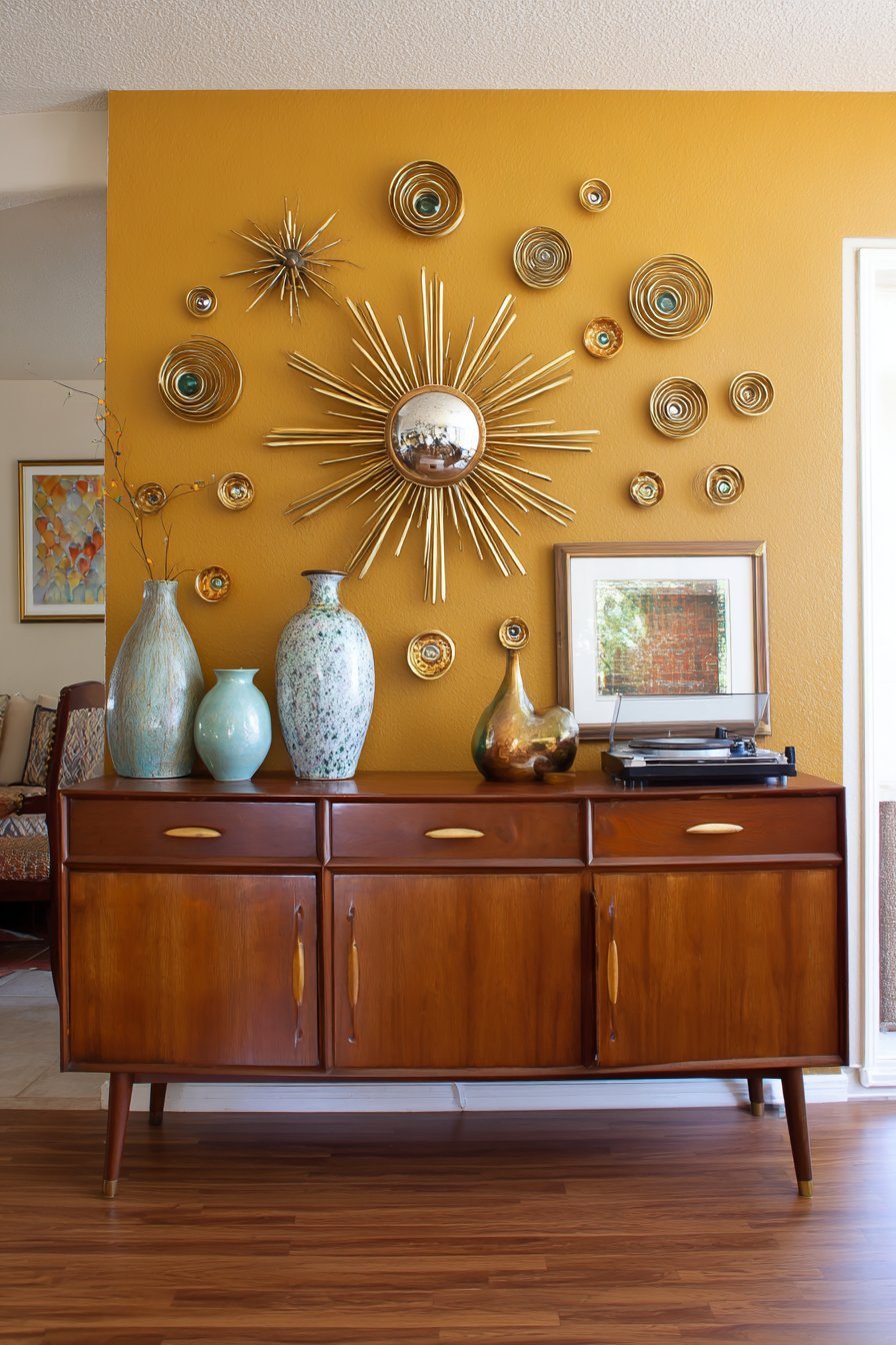 Mid-Century Modern Sunburst Mirror Arrangement