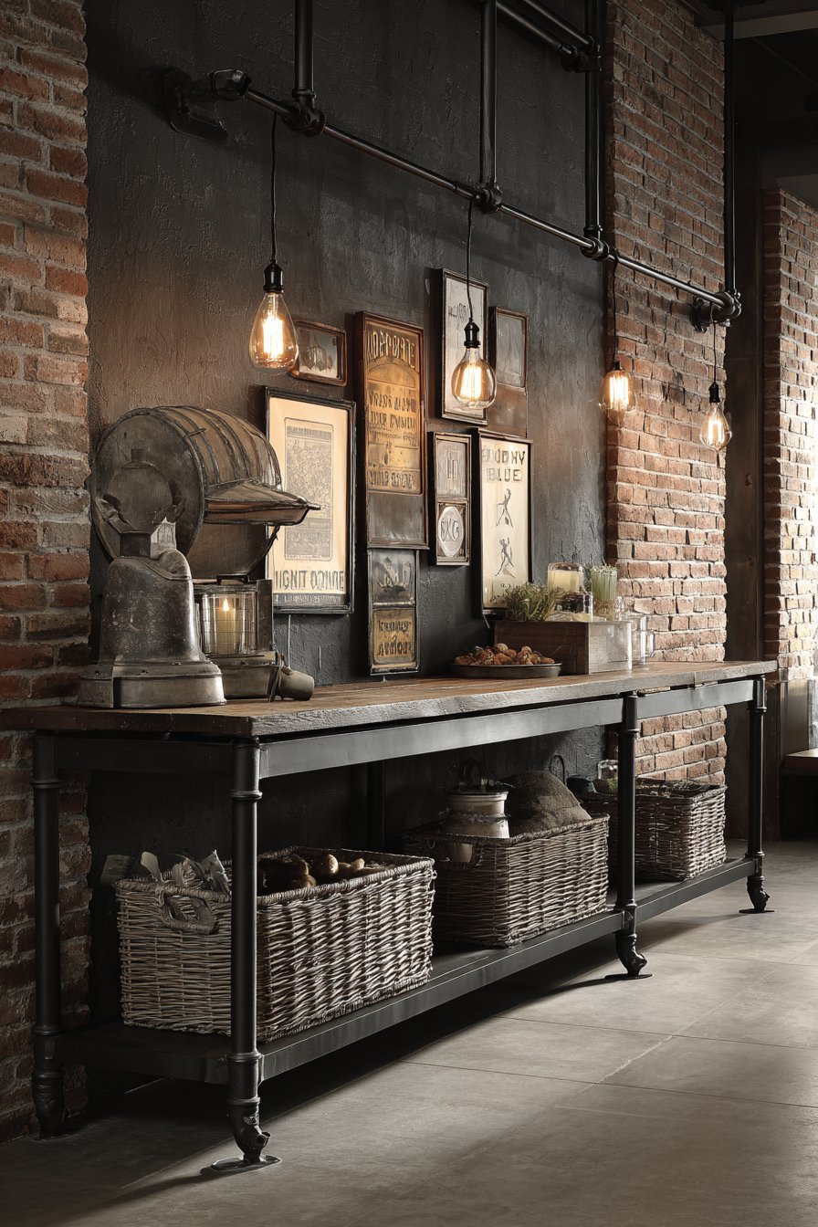 Industrial Exposed Brick Focal Wall