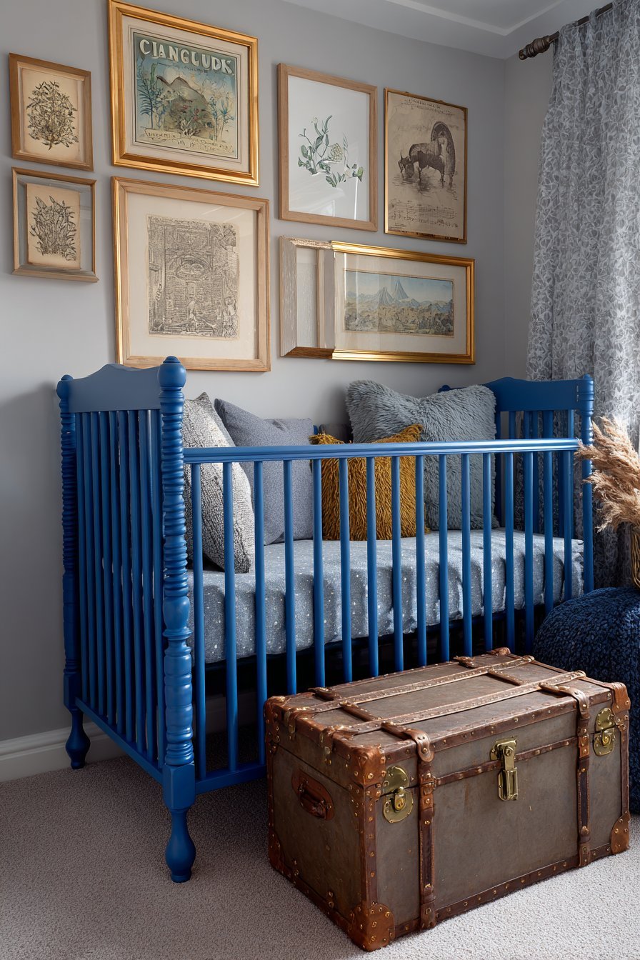 Maximalist Gallery Wall with Ombre Crib
