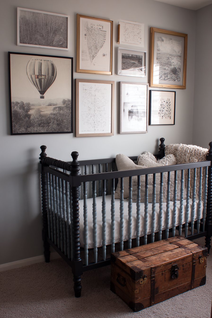 Maximalist Gallery Wall with Ombre Crib
