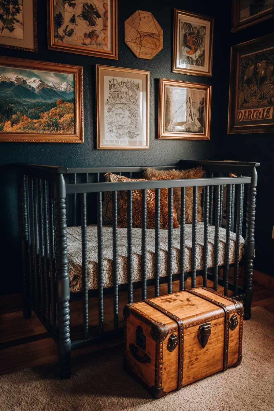 Maximalist Gallery Wall with Ombre Crib