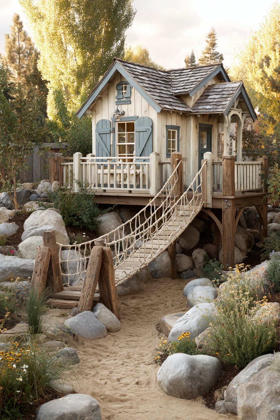 Handcrafted Wooden Playhouse Retreat