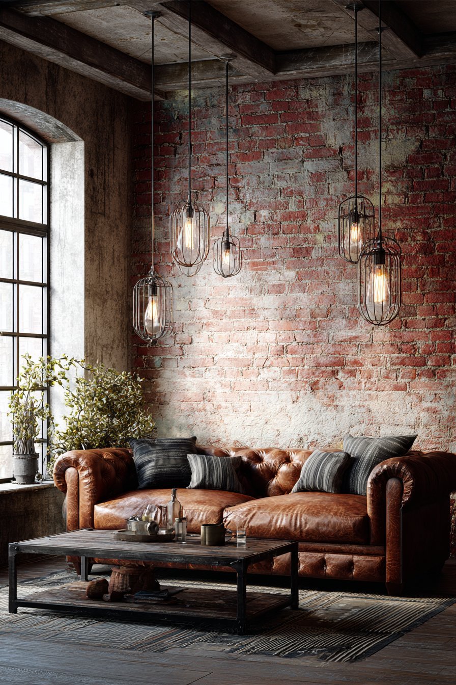 Industrial Exposed Brick Statement Wall