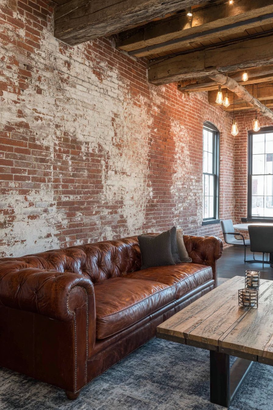 Industrial Exposed Brick Statement Wall