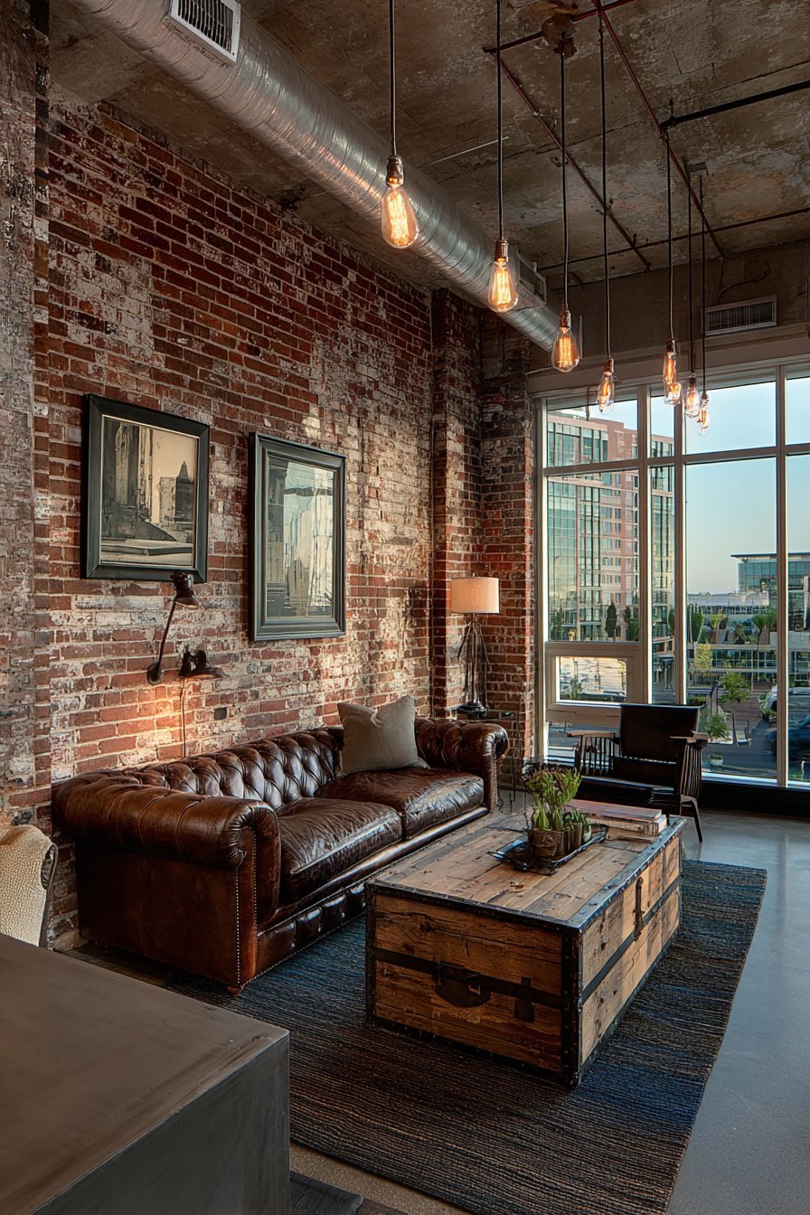 Industrial Exposed Brick Statement Wall