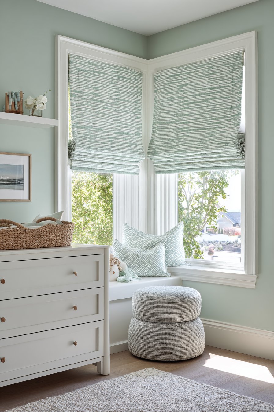 Custom Striped Roman Shades