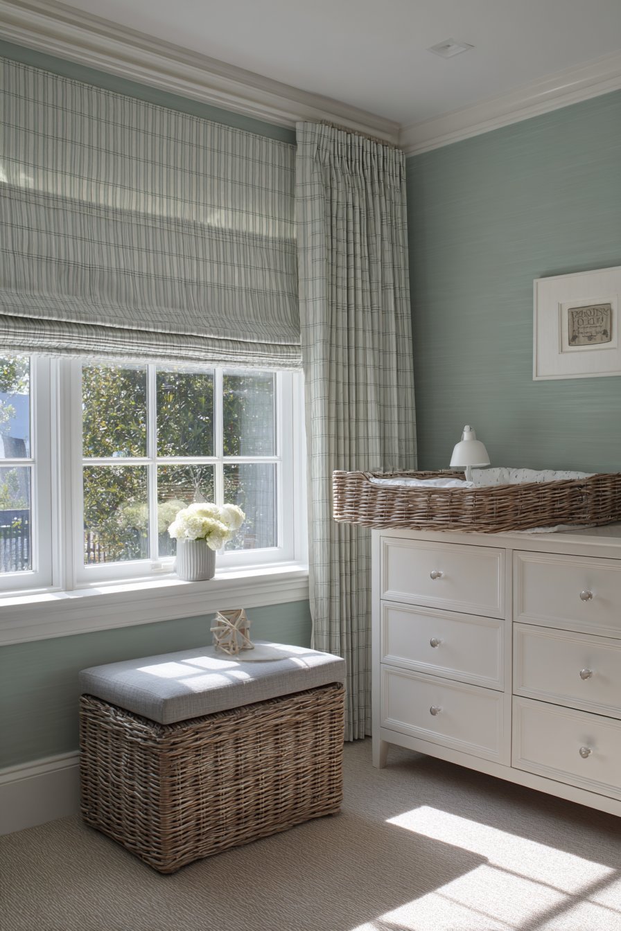 Custom Striped Roman Shades